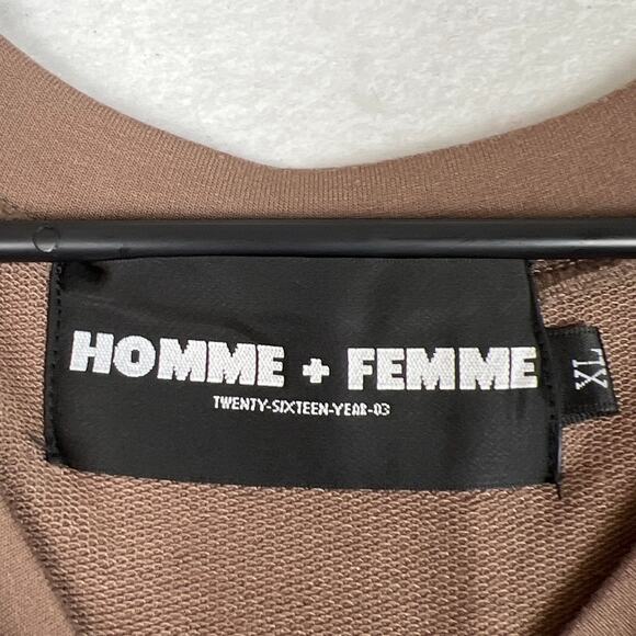 Homme + Femme  LA Unisex Tiered Thick Cotton Embroidered Tee Shirt Tan Size XL - Picture 8 of 10